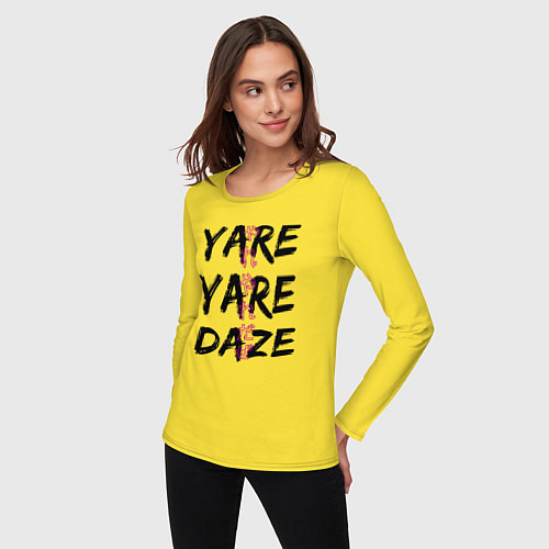 Женский лонгслив YARE YARE DAZE / Желтый – фото 3