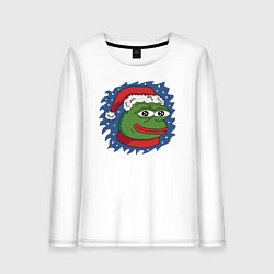 Лонгслив хлопковый женский Pepe New Year, цвет: белый