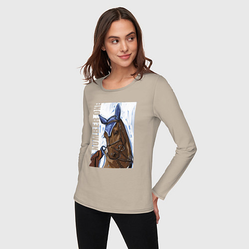 Женский лонгслив Number one / Миндальный – фото 3