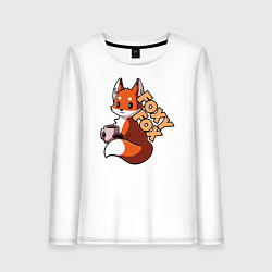 Лонгслив хлопковый женский Fox, цвет: белый