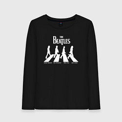 Лонгслив хлопковый женский The Beatles, цвет: черный