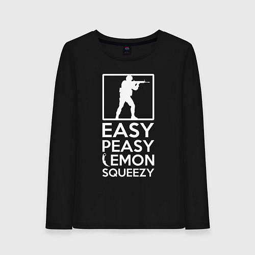 Женский лонгслив Изи пизи лемон сквизи CS GO / Черный – фото 1