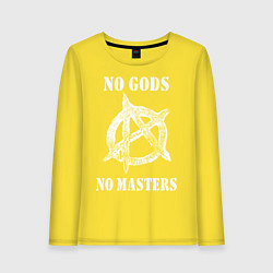 Лонгслив хлопковый женский NO GODS NO MASTERS, цвет: желтый