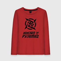 Лонгслив хлопковый женский NiP Ninja in Pijamas 202122, цвет: красный