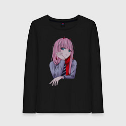 Лонгслив хлопковый женский Zero Two, цвет: черный
