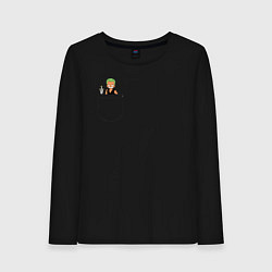 Лонгслив хлопковый женский One piece, цвет: черный