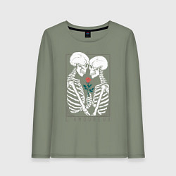 Лонгслив хлопковый женский Love День святого Валентина, цвет: авокадо