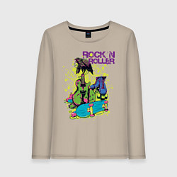 Лонгслив хлопковый женский Rock n Rol, цвет: миндальный