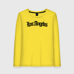 Лонгслив хлопковый женский Los Angeles, цвет: желтый