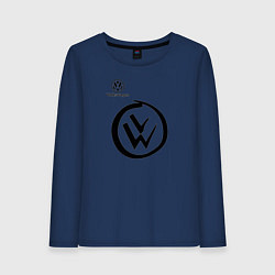 Лонгслив хлопковый женский Volkswagen, цвет: тёмно-синий