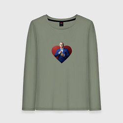 Лонгслив хлопковый женский Сердце Меладзе, цвет: авокадо