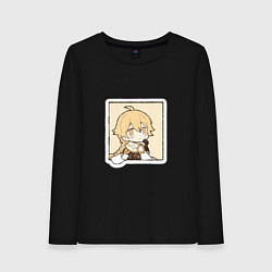 Лонгслив хлопковый женский Путешественник, цвет: черный