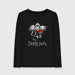 Лонгслив хлопковый женский DEATH NOTE ТЕТРАДЬ СМЕРТИ, цвет: черный