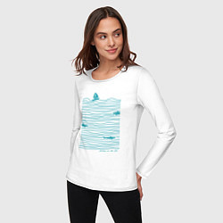 Лонгслив хлопковый женский Море, цвет: белый — фото 2