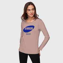 Лонгслив хлопковый женский Samogon galaxy, цвет: пыльно-розовый — фото 2