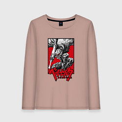 Лонгслив хлопковый женский BERSERK БЕРСЕРК, цвет: пыльно-розовый
