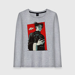 Лонгслив хлопковый женский Чосо Магическая Битва Арт 03, цвет: меланж