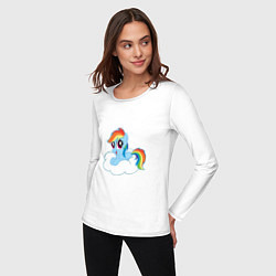 Лонгслив хлопковый женский My Little Pony Rainbow Dash, цвет: белый — фото 2