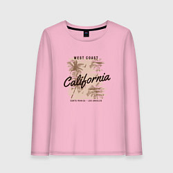 Лонгслив хлопковый женский Калифорния лето, цвет: светло-розовый