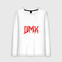 Лонгслив хлопковый женский Рэпер DMX логотип logo, цвет: белый