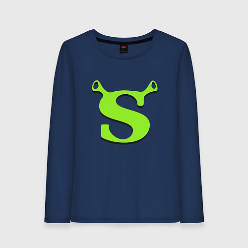 Женский лонгслив Shrek: Logo S / Тёмно-синий – фото 1