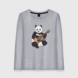 Женский лонгслив Панда гитарист Panda Guitar