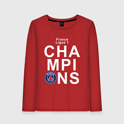 Лонгслив хлопковый женский PSG CHAMPIONS, цвет: красный