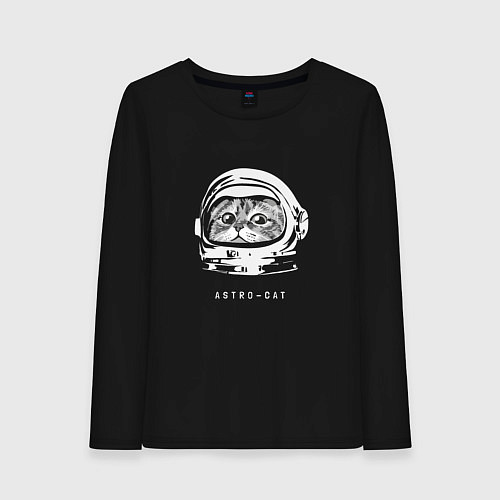 Женский лонгслив Astro-cat / Черный – фото 1