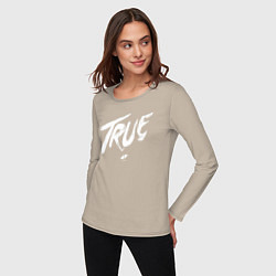 Лонгслив хлопковый женский TRUE AVICII, цвет: миндальный — фото 2