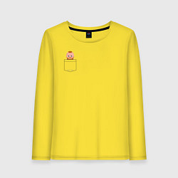 Лонгслив хлопковый женский Рагнар в кармане, цвет: желтый