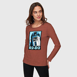 Лонгслив хлопковый женский R2-D2, цвет: кирпичный — фото 2