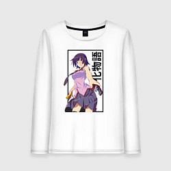 Лонгслив хлопковый женский Истории монстров, цвет: белый