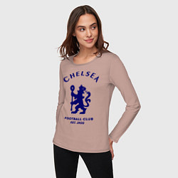 Лонгслив хлопковый женский Chelsea Est. 1905, цвет: пыльно-розовый — фото 2