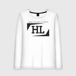 Лонгслив хлопковый женский Hockey life HL logo, цвет: белый