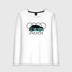 Лонгслив хлопковый женский Audi, цвет: белый
