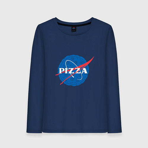 Женский лонгслив NASA Pizza / Тёмно-синий – фото 1