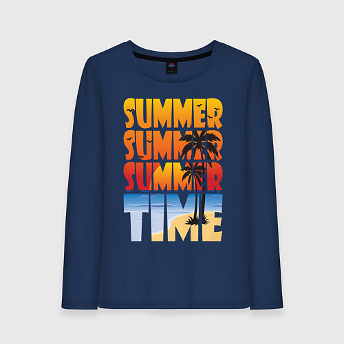Женский лонгслив SUMMER TIME / Тёмно-синий – фото 1