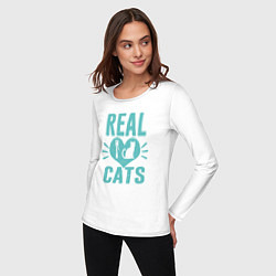 Лонгслив хлопковый женский Real Cats, цвет: белый — фото 2