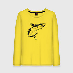 Лонгслив хлопковый женский Акула, цвет: желтый