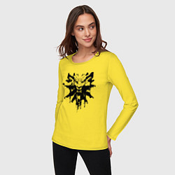 Лонгслив хлопковый женский The Witcher подтеки лого, цвет: желтый — фото 2