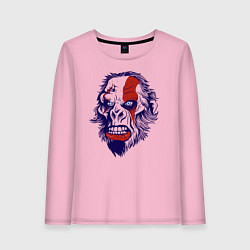 Лонгслив хлопковый женский Monkey Kratos, цвет: светло-розовый