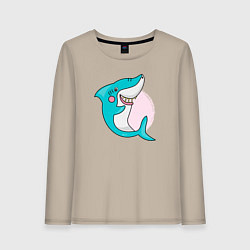 Лонгслив хлопковый женский Акула, цвет: миндальный