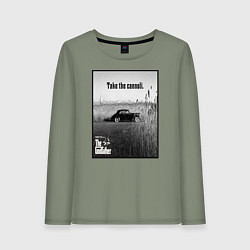 Лонгслив хлопковый женский Дон Вито Корлеоне, цвет: авокадо