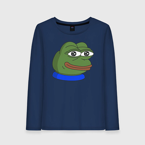 Женский лонгслив Лягушонок Пепе / Тёмно-синий – фото 1