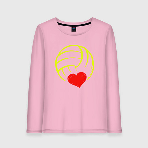 Женский лонгслив Volleyball Heart / Светло-розовый – фото 1