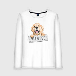 Лонгслив хлопковый женский Dog Wanted, цвет: белый
