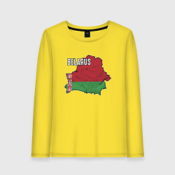 Лонгслив хлопковый женский Belarus Map, цвет: желтый