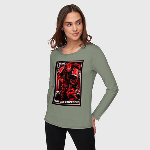 Женский лонгслив Постер За Императора! красны / Авокадо – фото 3