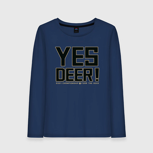 Женский лонгслив Yes Deer! / Тёмно-синий – фото 1