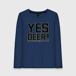 Лонгслив хлопковый женский Yes Deer!, цвет: тёмно-синий